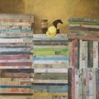 Bodegón con libros, 81 x 81 cm., Javier Garaizábal